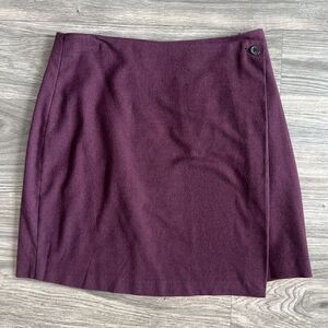 Banana Republic Button Wrap A Line‎ Skirt Burgundy Size 6
